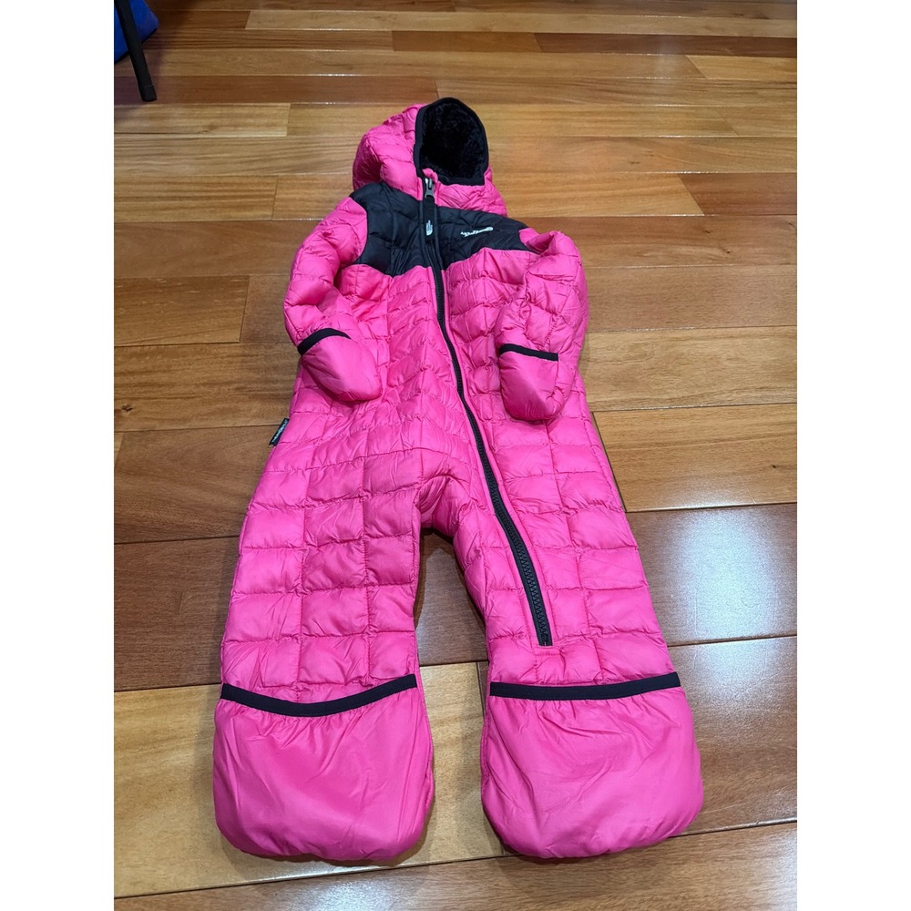 The North Face‎ Infant Fleece Lined Puffer Bunting Snowsuit Pink 12-18M - Picture 6 of 11